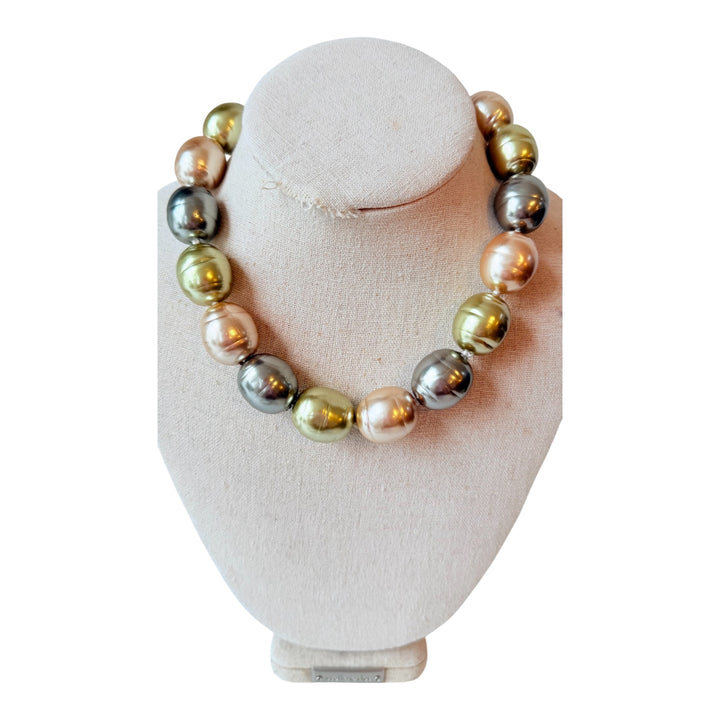 Marjorica Faux Multi Colored Chunky Pearl Necklace