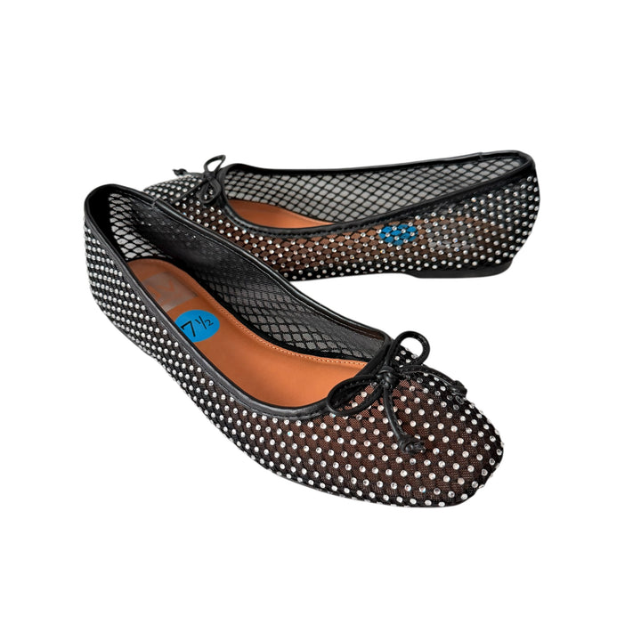 Dolce Vita Black Mesh Rhinestone Ballet Flats New Size 7.5