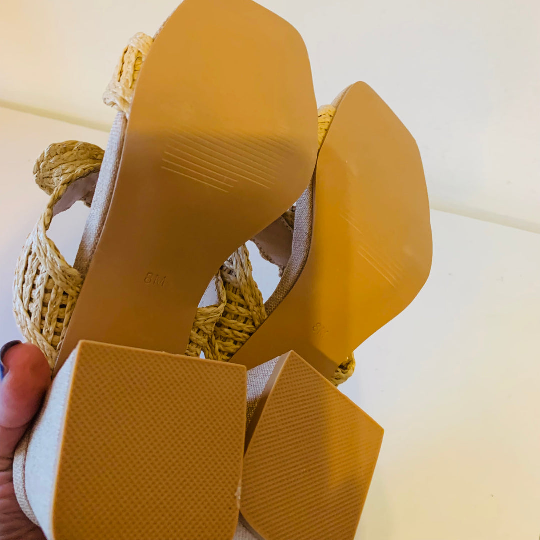 Beach by Matisse CoCo Folly Natural Heeled Sandal Size 8 New in Box