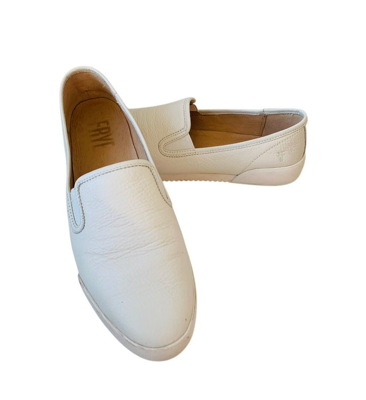 Frye White Leather Slip On Sneakers Size 8