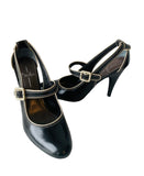 Linea Paolo Black/Cream Leather Mary Jane Spectator Pump Size 7.5 Narrow