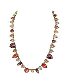 Givenchy Purple/Pink Multicolored Crystal Statement Necklace In Gold Tone