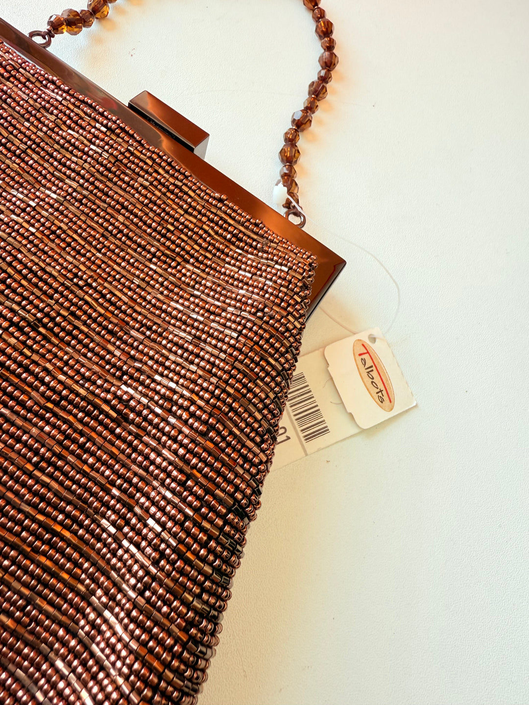 Talbots NWT Bronze Beaded Evening Bag