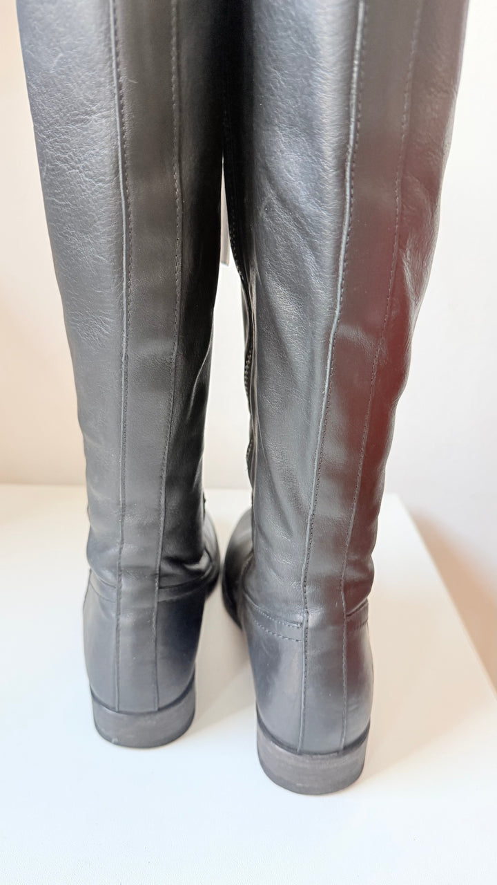 Frye Paige Tall Black Leather Riding Boots Size 6