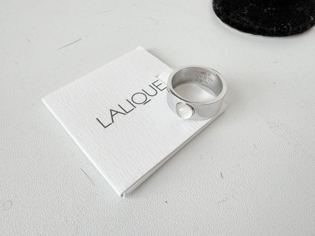 Lalique Sterling 925 Moonstone Ring Size 6.25 Authentic