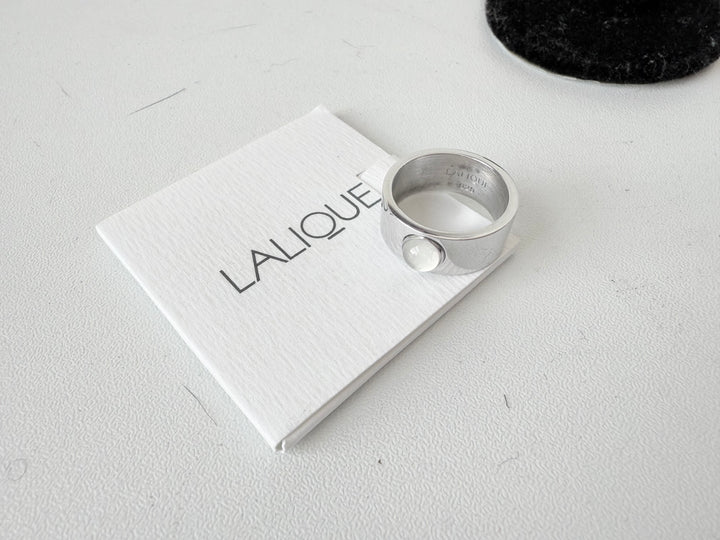 Lalique Sterling 925 Moonstone Ring Size 6.25 Authentic