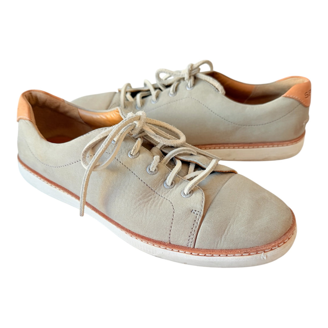 Sperry Top Sieder Gold Cup Cruz Leather Sneaker Size 10 an Light Grey