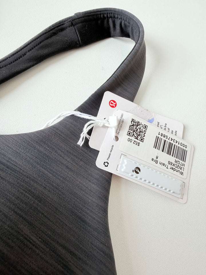 Lulu Lemon Wondertrain Bra In Grey Size 8 NWT