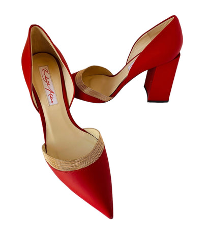Kendall Miles CEO Pumps in Red Leather Size 38.5