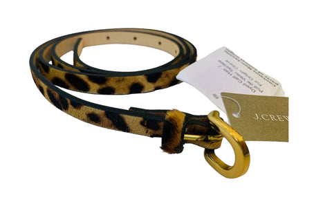 J. Crew Leopard Calf Hair Belt Size Large