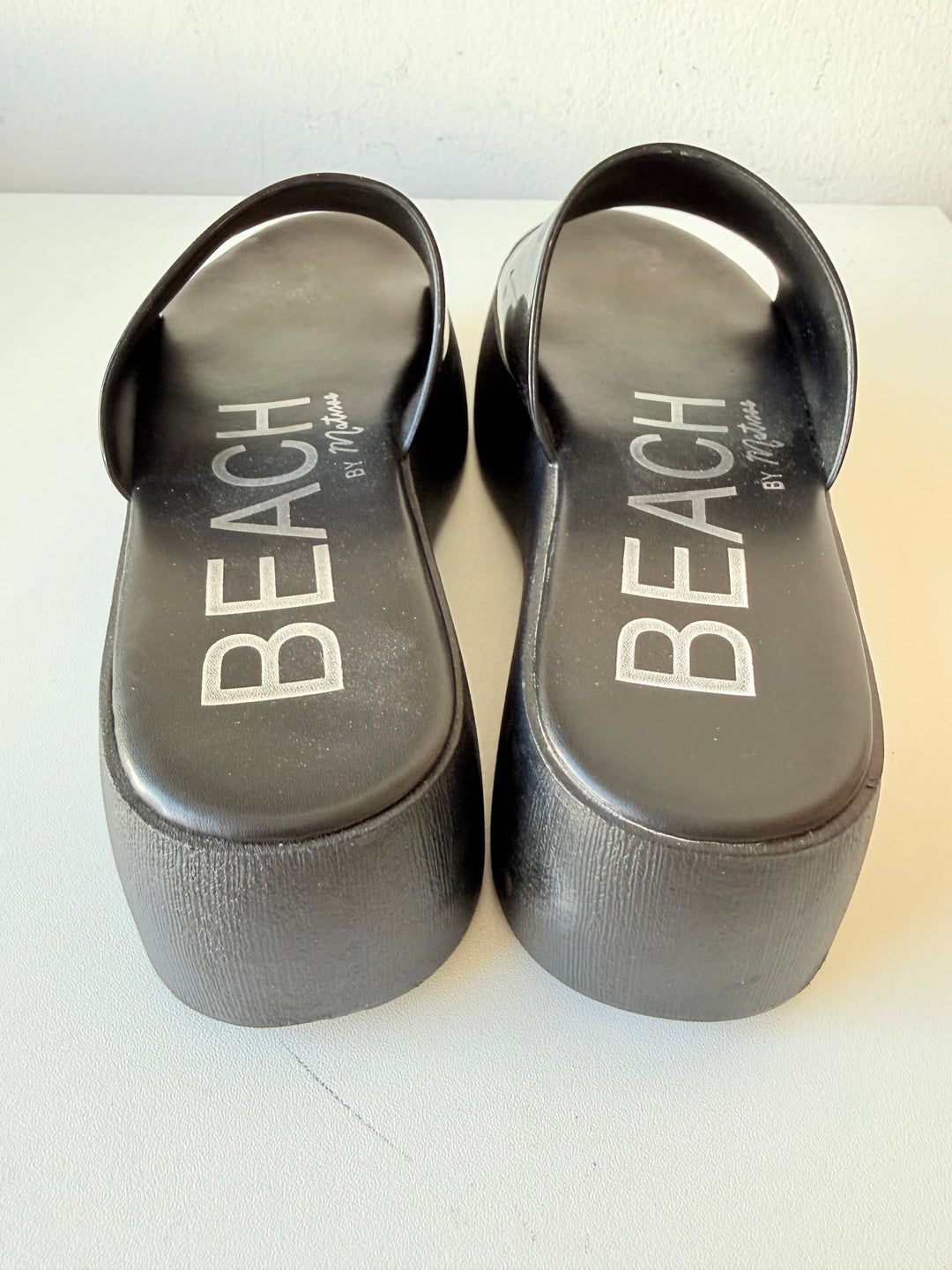 Beach By Matisse Black Platform Slides Size 6 Women’s