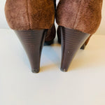 Guess Brown Suede Knee High Heeled Boots Size 8