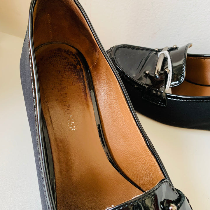 Donald Pliner Black Patent Wedges Size 7.5