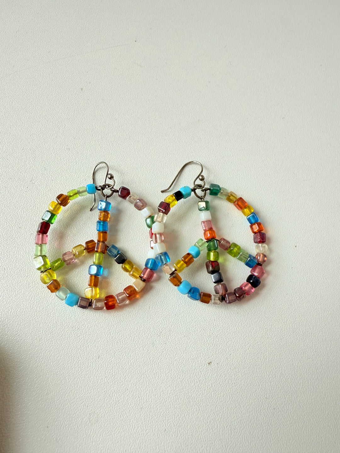 Peace Mulit Colored Bead Pierced Earrings
