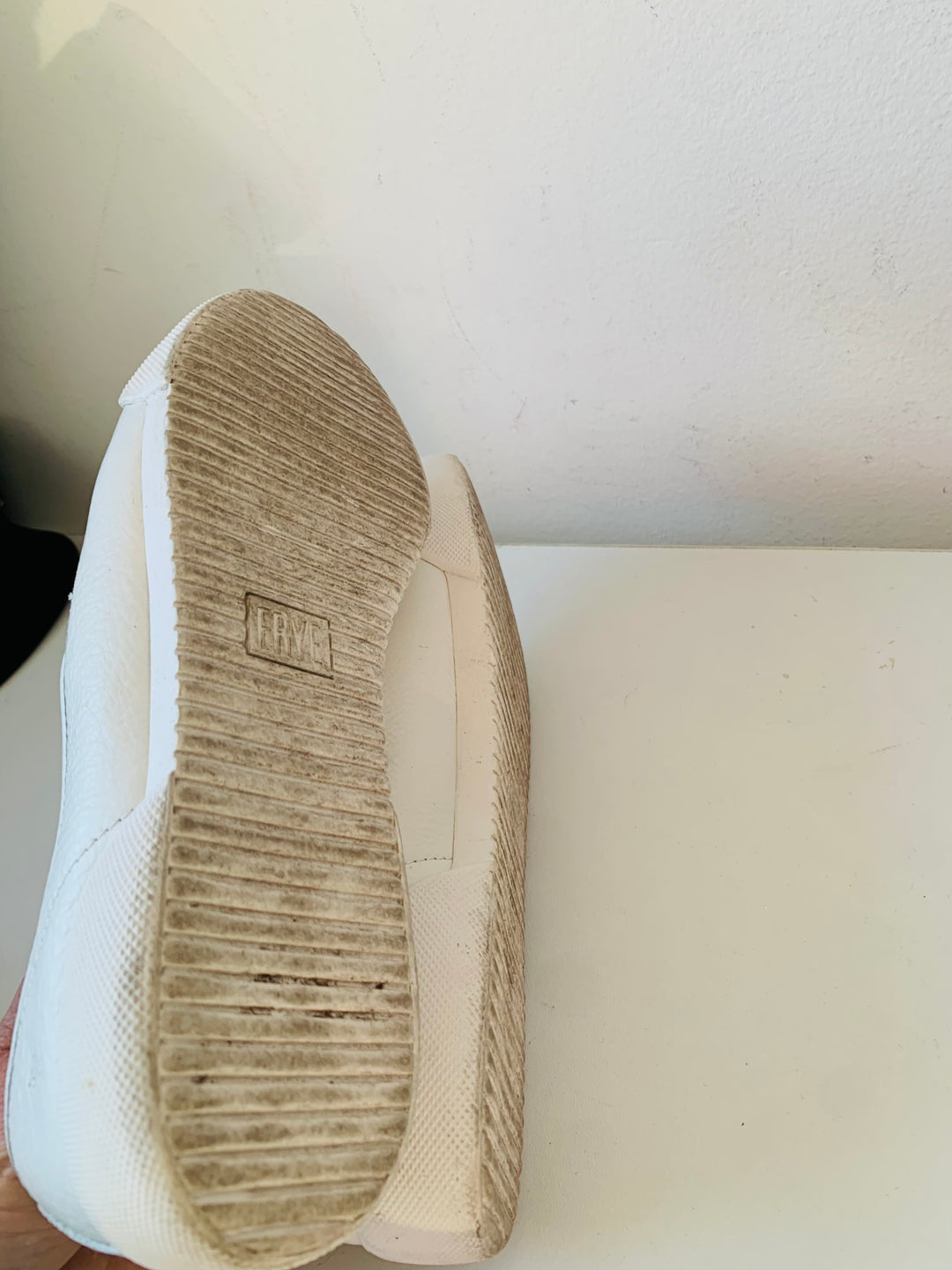 Frye White Leather Slip On Sneakers Size 8
