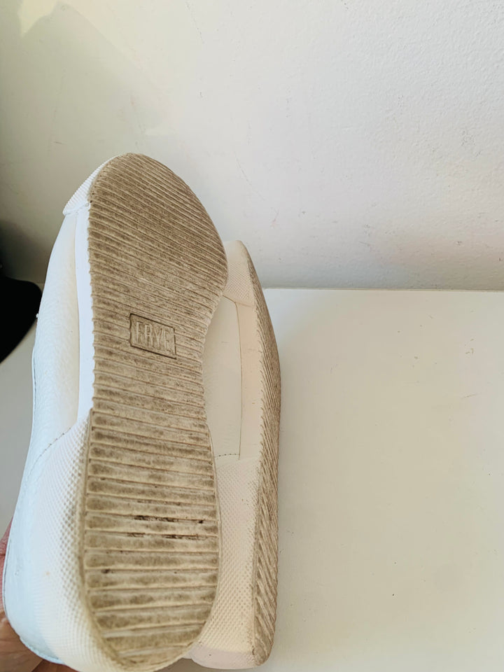 Frye White Leather Slip On Sneakers Size 8