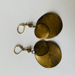 Simple Brass Double Disc Pierced Earrings