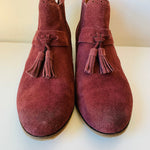 DV Dolce Vita Camira Bordo Burgundy Suede Ankle Boots Size 7.5