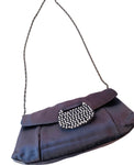 Jessica McClintock Grey Fabric And Rhinestone Evening Bag
