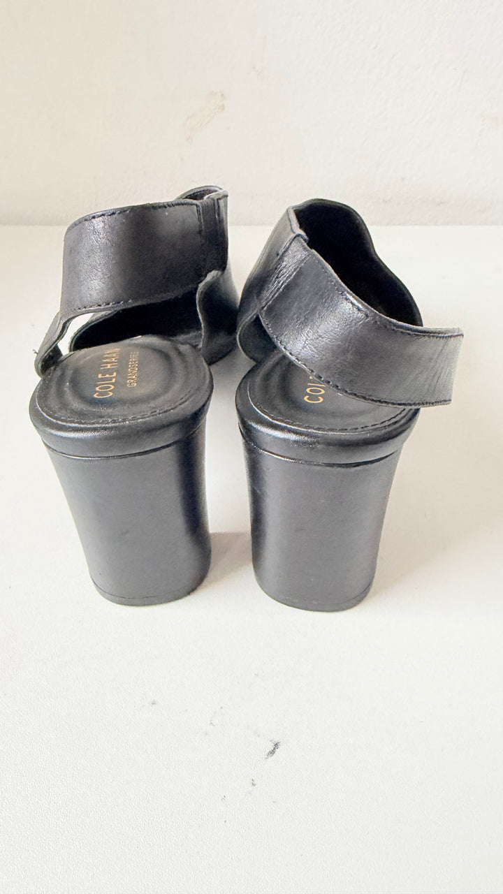 Cole Haan Grand Series Vania Black Leather Slingback Pumps Size 6.5