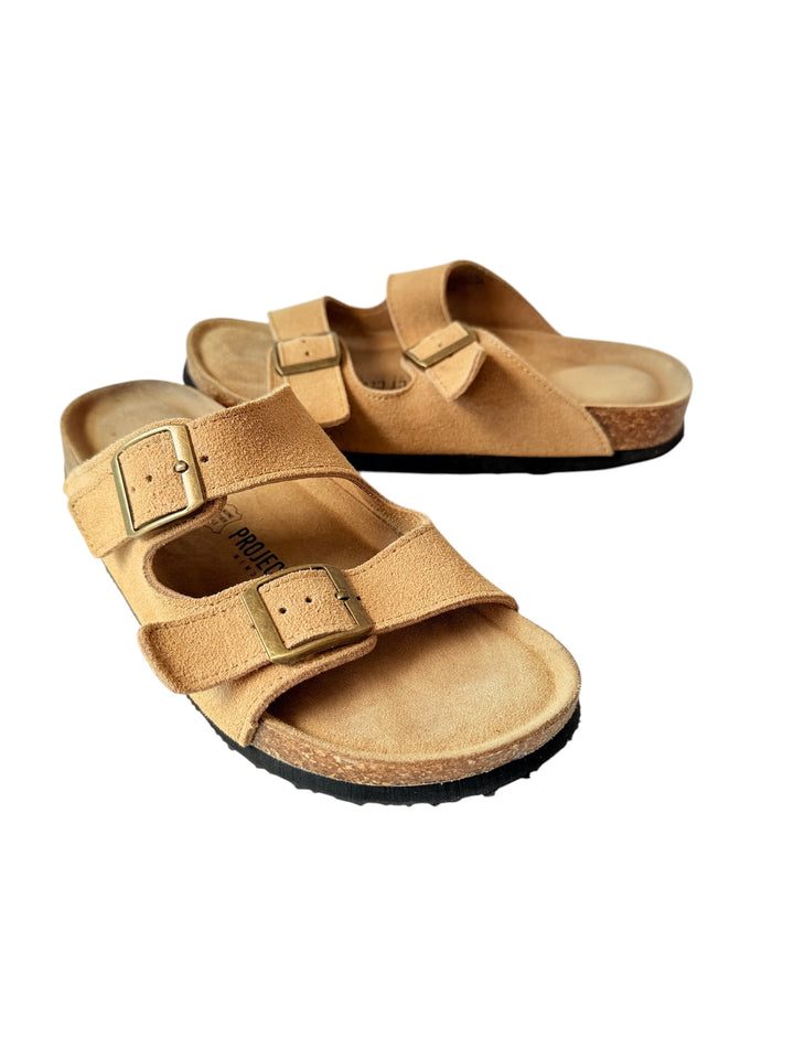 Project Cloud Venita In Chestnut Leather Womens Flat Sandals Size 6.5