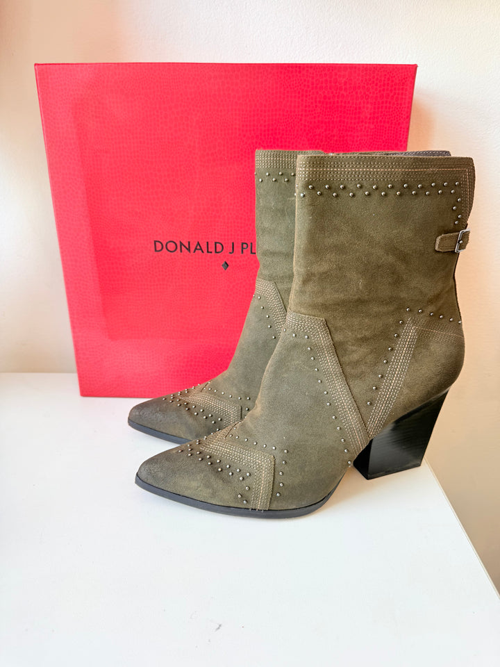 Donald Pliner Vegas HV Loden Antique Calf Suede Boots Size 11
