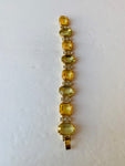 Yellow Rhinestone Bracelet in Gold Tone