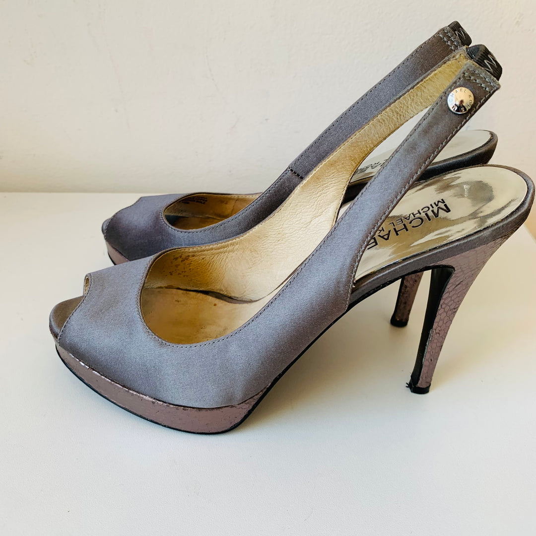 Michael Kors Platform Peep Toe Pump The York Sling Size 7.5