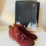 DV Dolce Vita Camira Bordo Burgundy Suede Ankle Boots Size 7.5