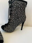 Shoedazzle Mackenzie Rhinestone Black Booties Size 7 NEW IN BOX