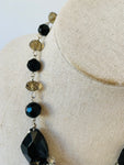 Handmade Facet Black and White Bead Statement Necklace