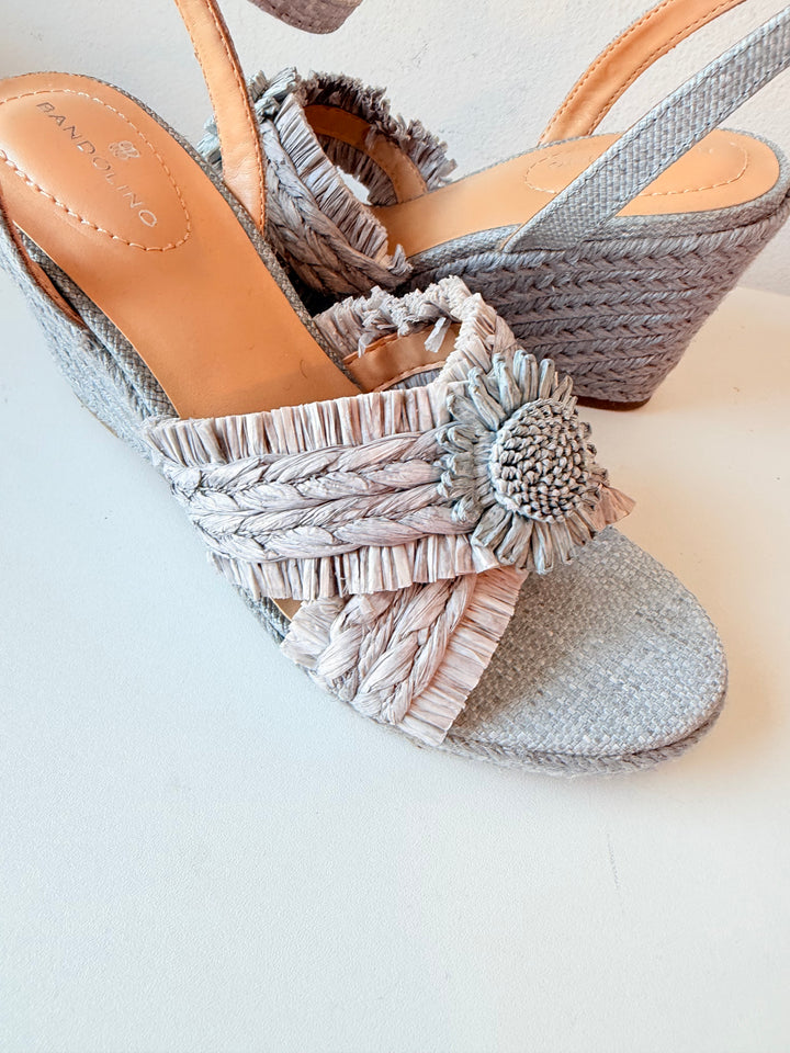 Bandolino Women’s Krista Espadrille Sandal In Bennette Blue Size 7.5 New