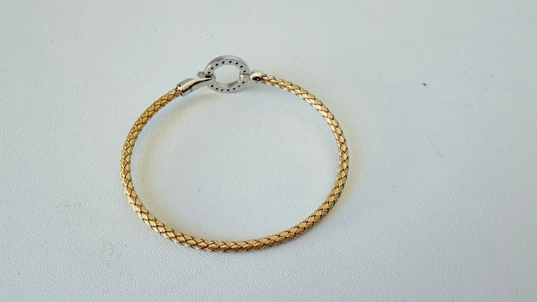 Ross Simon’s Italian .50CZ Oversized Lobster Clasp 18K Gold Over Sterling Bracelet