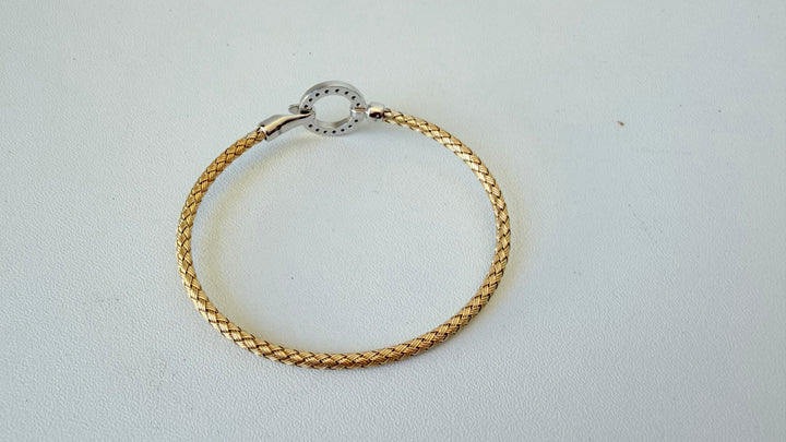 Ross Simon’s Italian .50CZ Oversized Lobster Clasp 18K Gold Over Sterling Bracelet