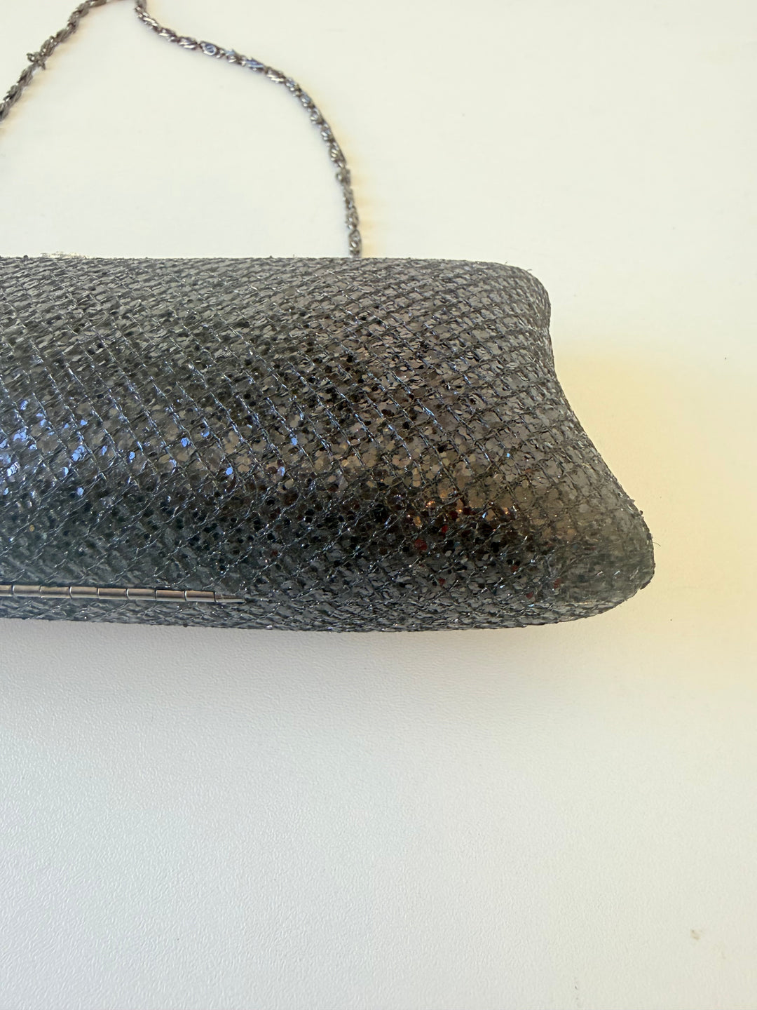 JNB Black Sparkly Rhinestone Clasp Evening Bag Clutch