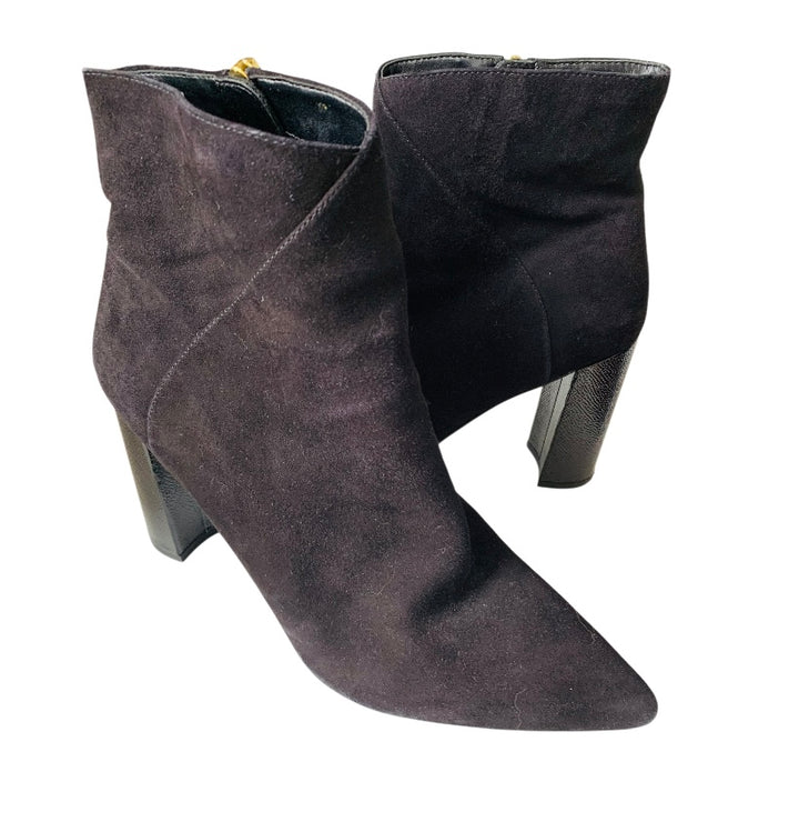 Nine West Black Suede Heeled Boots Size 9.5