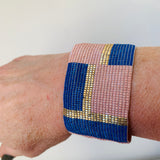 Valerie Fitch Lapis + Pink Stretch Cuff Bracel