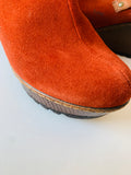 Born BOC Picante Rust Suede May Slingback Platform Wedge Mule Clog Size 8