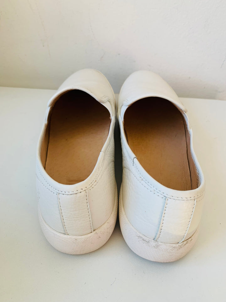 Frye White Leather Slip On Sneakers Size 8