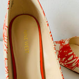 Nine West Tatiana Pointed Stiletto Pump In Orange & White Size 10.5