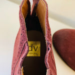 DV Dolce Vita Camira Bordo Burgundy Suede Ankle Boots Size 7.5