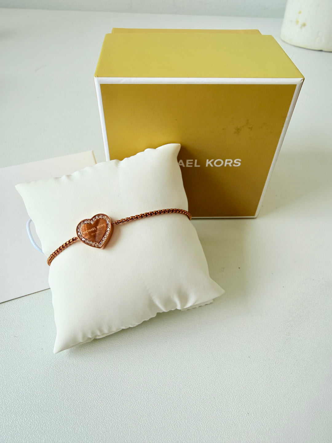 Michael Kors Rosegold Heart Logo Bracelt NWT