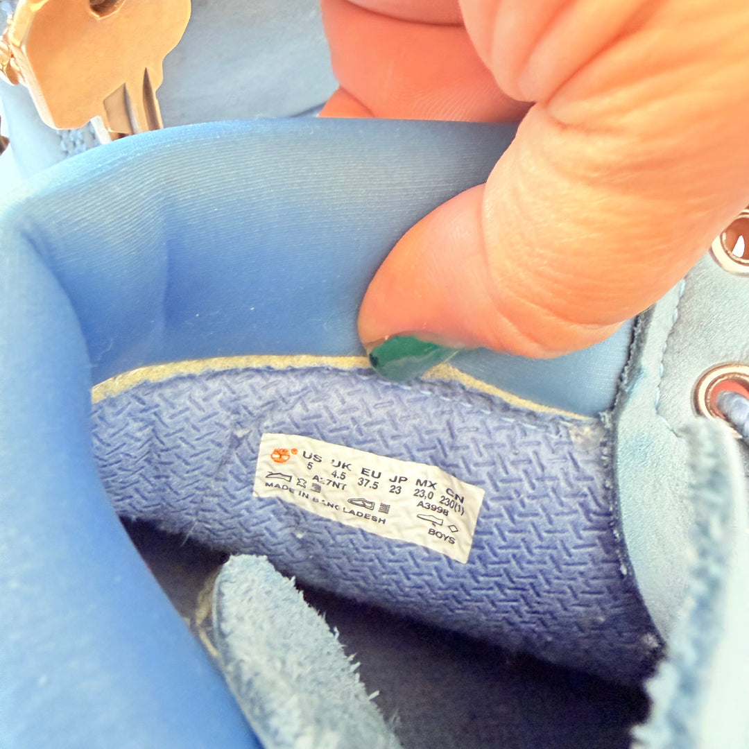 Timberland Light Blue Boots Size 5 Boys (Womens 6.5-7)