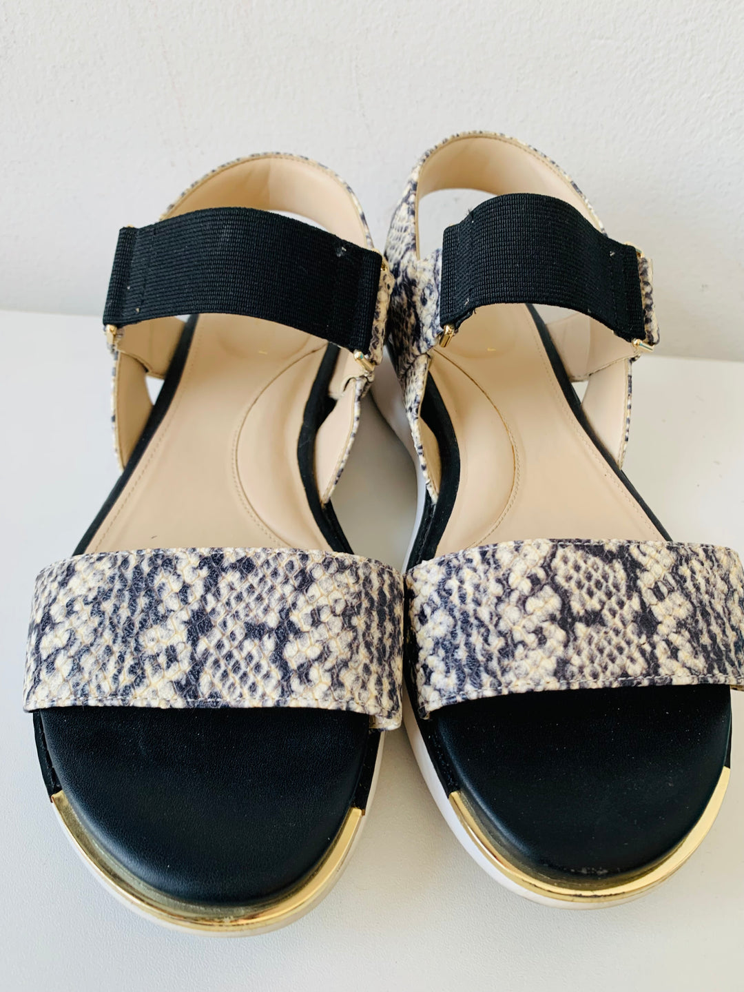 Cole Haan Grand Ambition Natural Corolla Print Sandals Size 7.5
