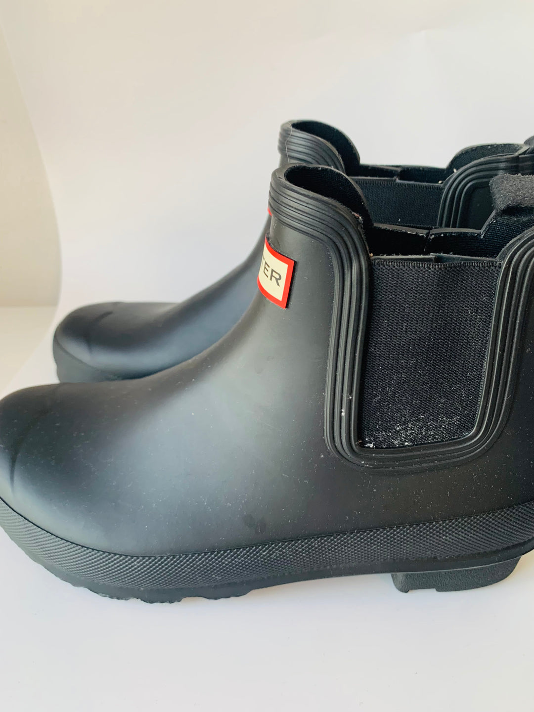 Hunter Black Rubber Waterproof Ankle Boots Size 8