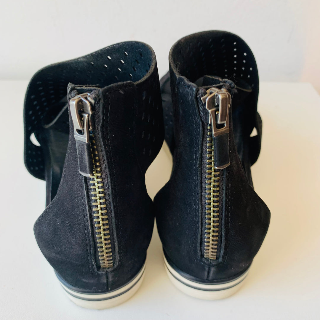 Eileen Fisher Sport Tumbled Leather Perforated Nubuck Sneaker Sandals Size 7.5