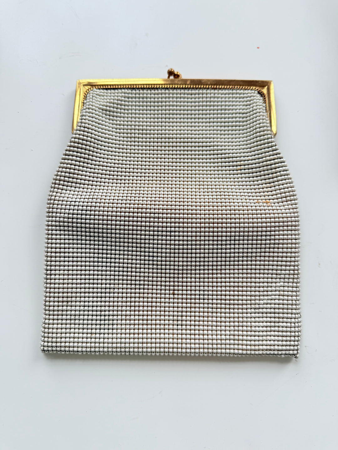 Vintage White Mesh Gold Frame Ladies Evening Bag