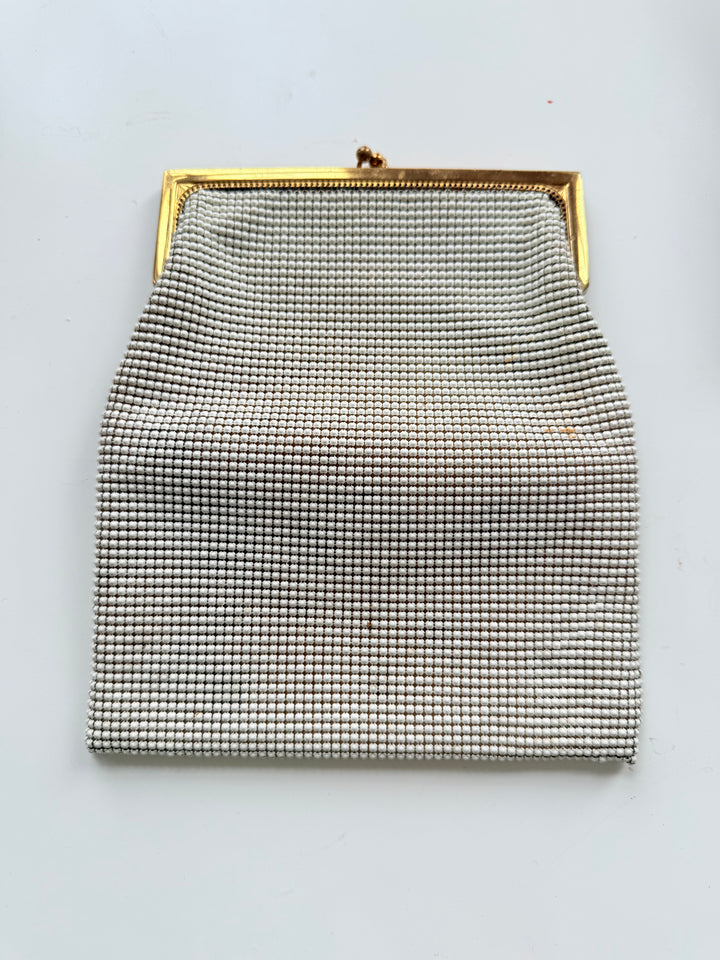 Vintage White Mesh Gold Frame Ladies Evening Bag