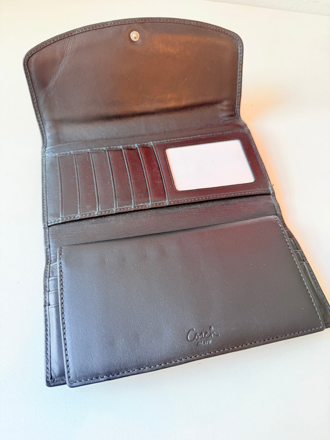 Coach Classic Black Leather Women’s Trifold Wallet