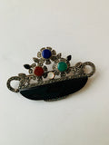 Vintage MC 925 Bouquet Brooch/Pin With Marcasite and Colored Stones